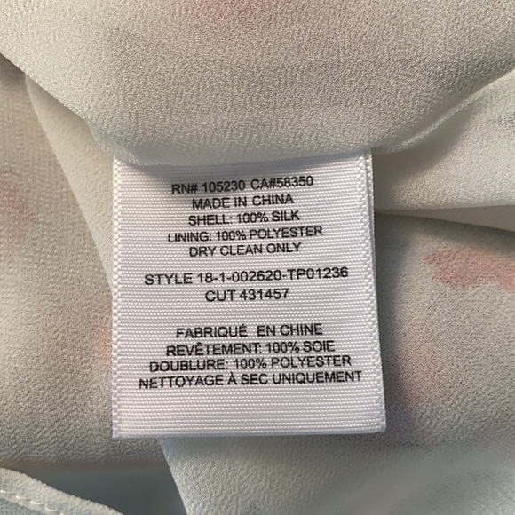 Joie Gontilda Silk Pink Floral Printed Semi Sheer Smocked Pintucked Blouse - M - Picture 14 of 16